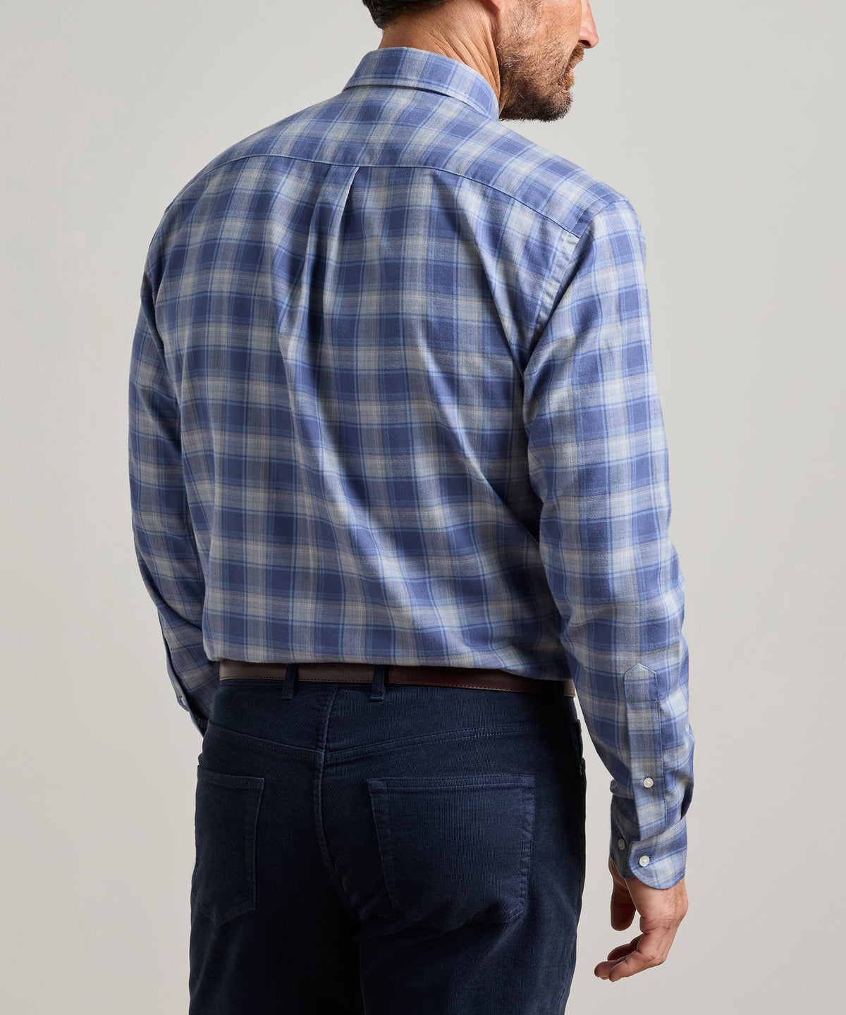 Peter Millar Cannon Performance Flannel Long Sleeve Sport Shirt, Men's Big & Tall