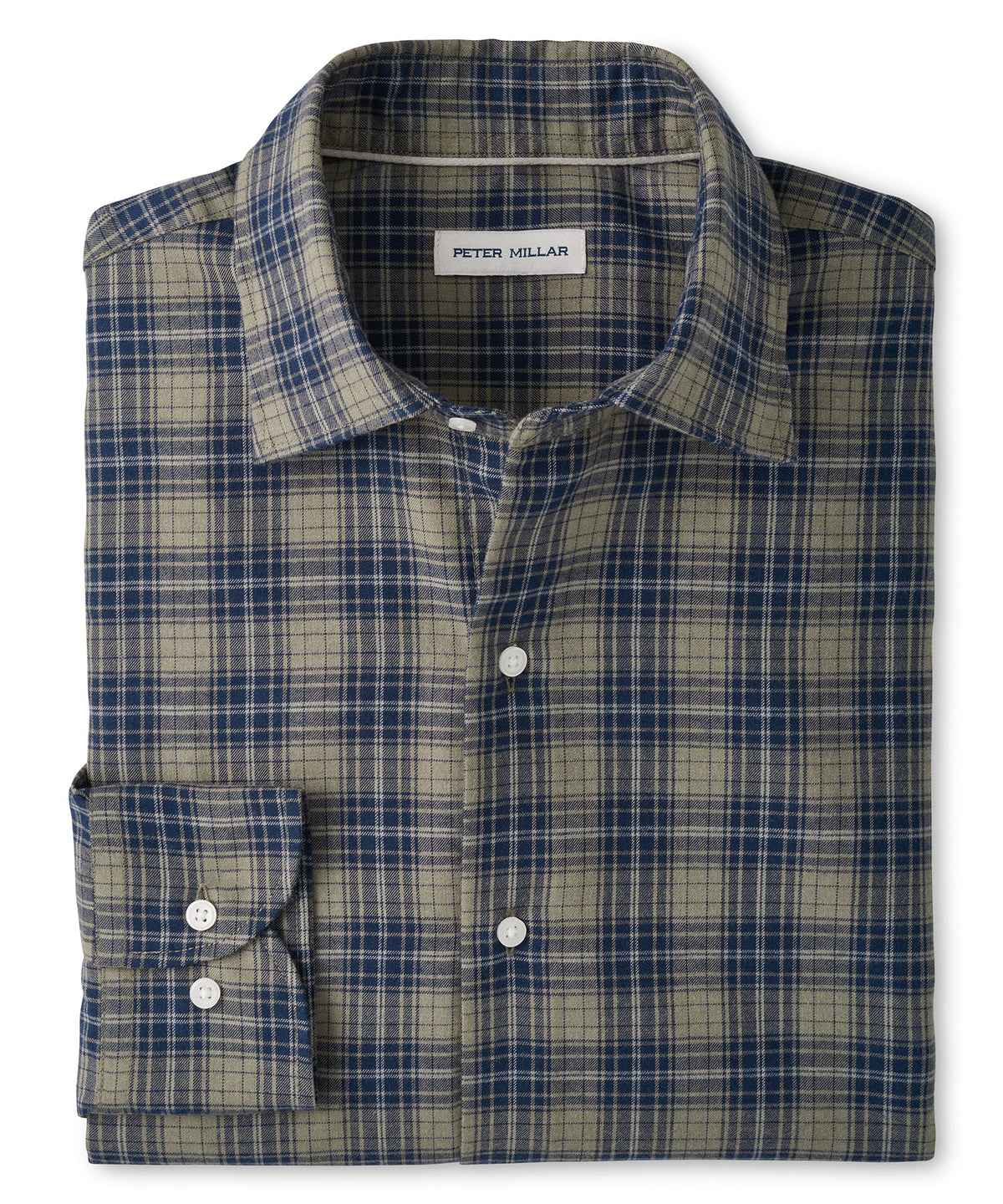 Peter Millar Dean Performance Flannel - Fatigue, Men's Big & Tall