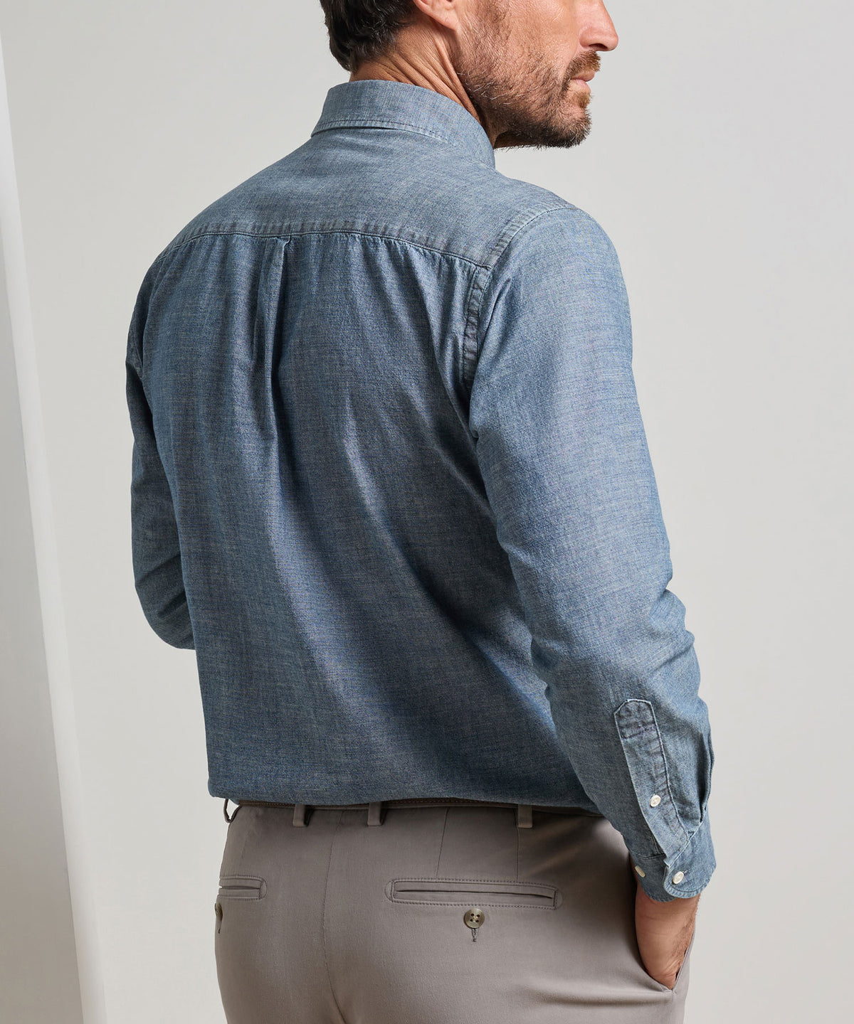 Peter Millar Davenport Chambray Sport Shirt, Men's Big & Tall