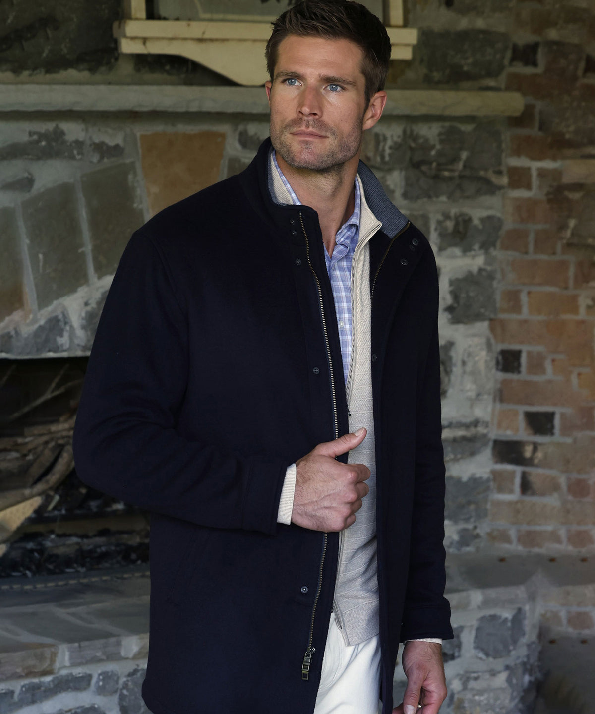 Peter Millar Crown Flex Merino City Coat, Men's Big & Tall