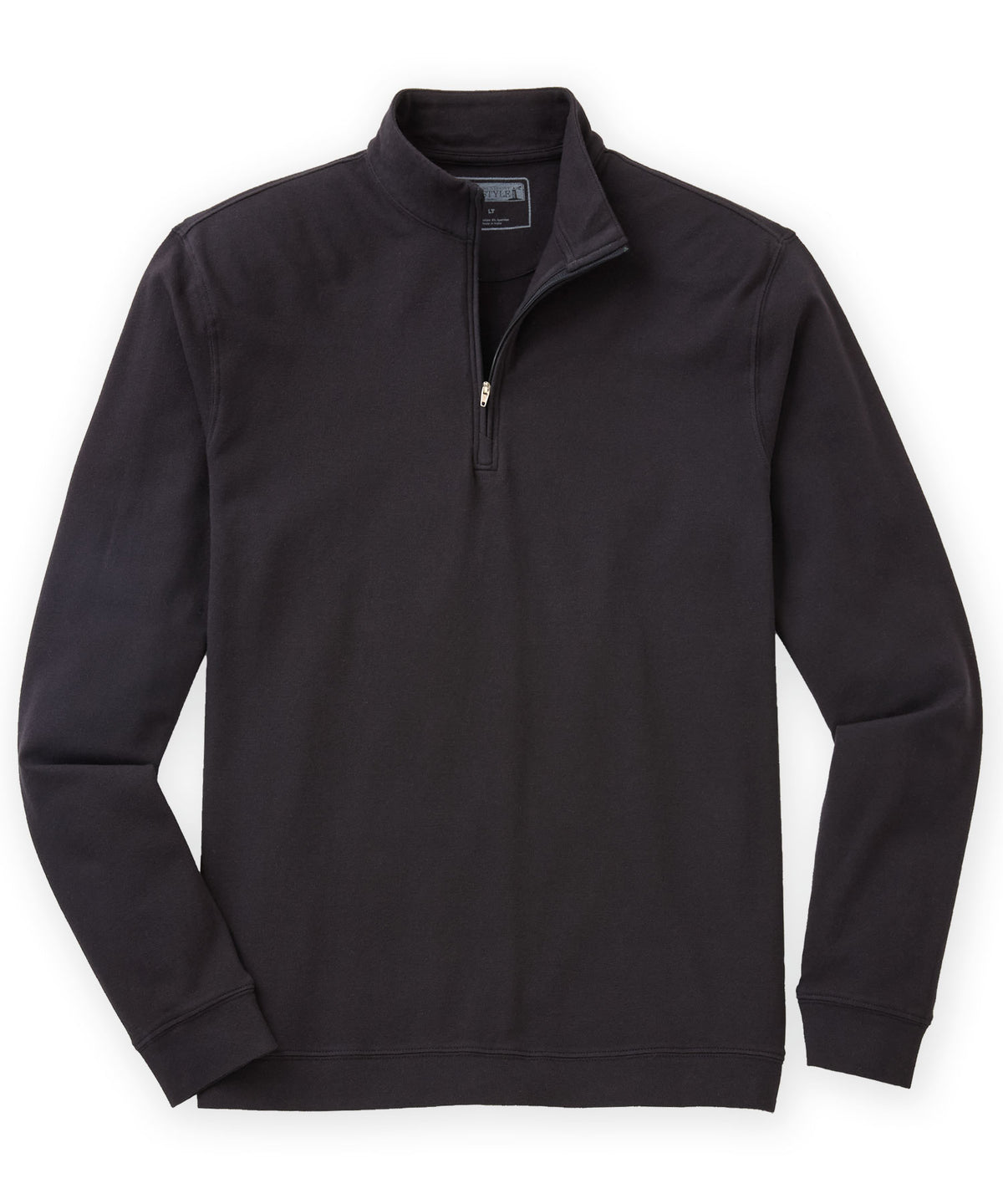 Westport Lifestyle Long Sleeve Dunes Pique Quarter-Zip - Black, Men's Big & Tall