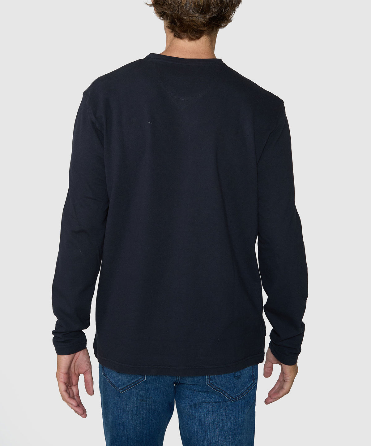Westport Lifestyle Long Sleeve Dunes Pique Hi-Vee Tee - Black, Men's Big & Tall
