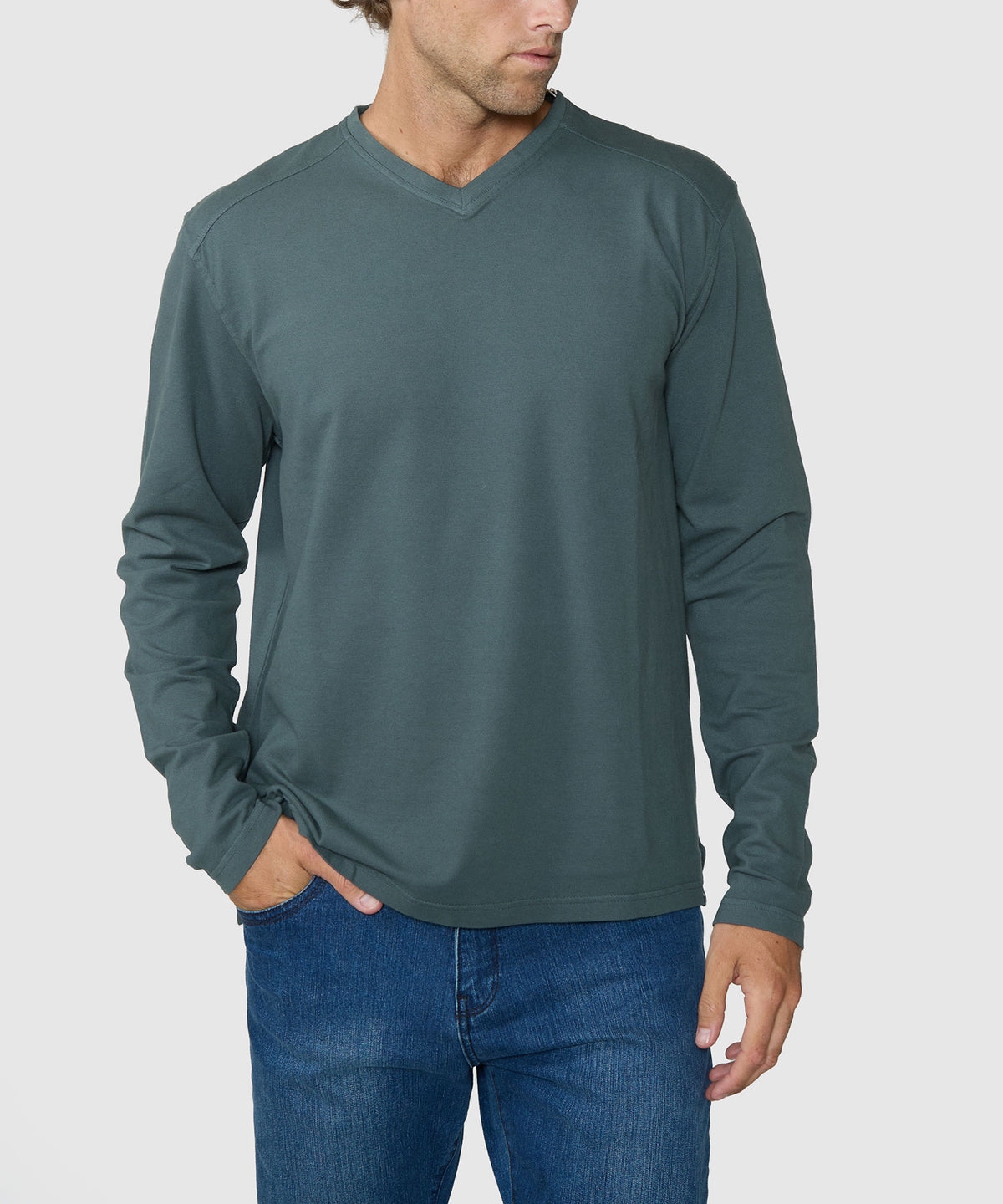 Westport Lifestyle Long Sleeve Dunes Pique Hi-Vee Tee, Men's Big & Tall