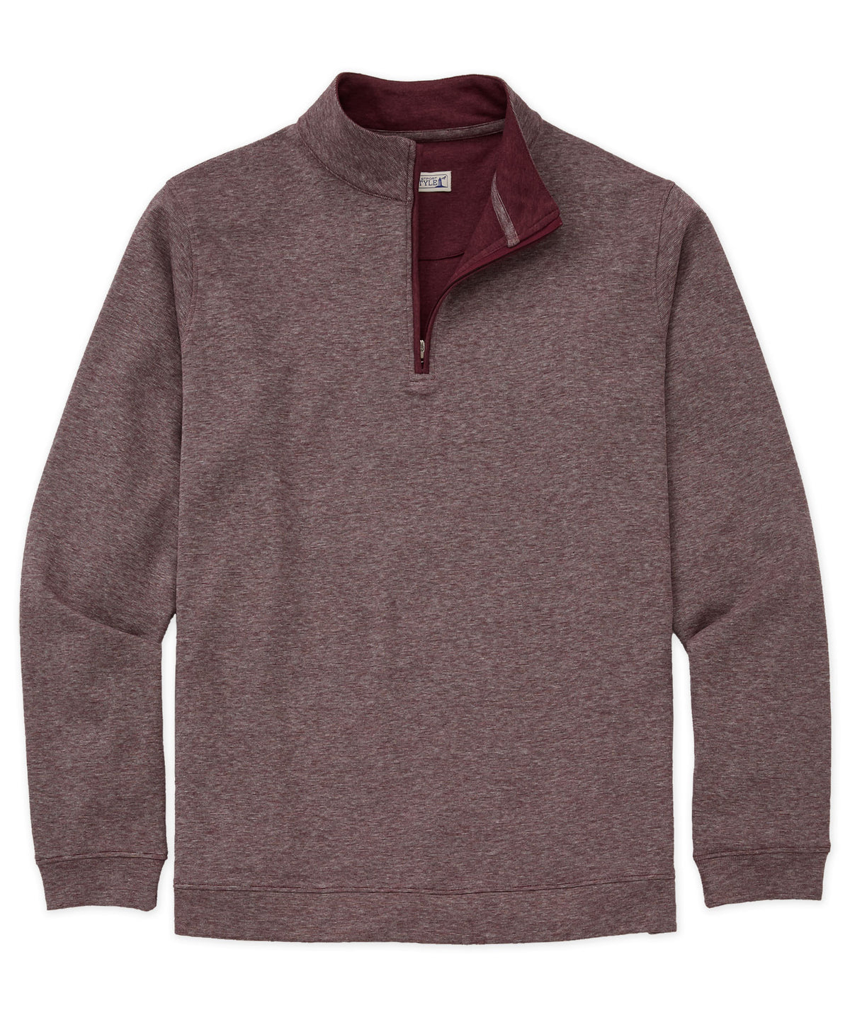 Westport Lifestyle "The Signature" Long Sleeve Quarter-Zip Pullover - Merlot Heather, Men's Big & Tall