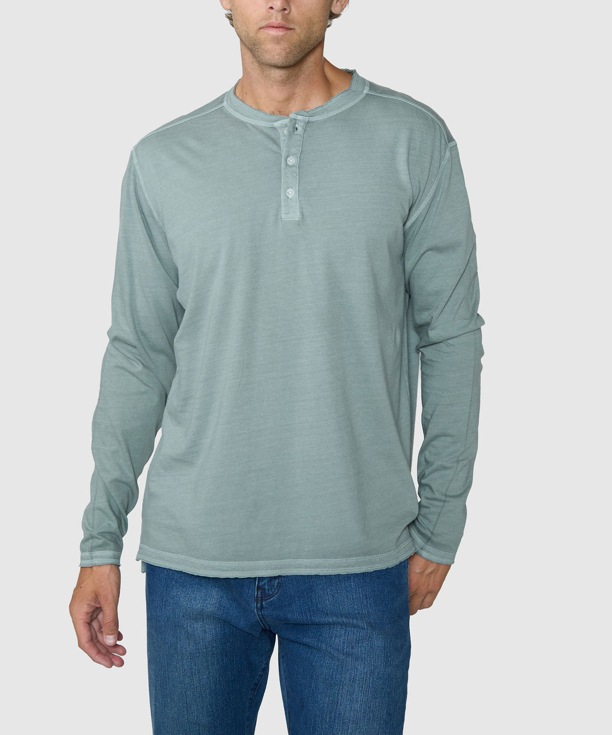 Westport Lifestyle Sunwashed Long Sleeve Henley, Men's Big & Tall