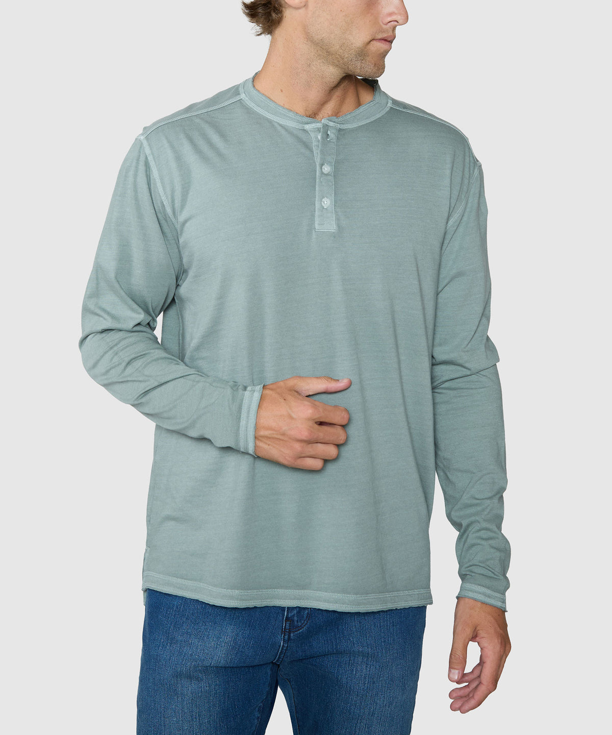Westport Lifestyle Sunwashed Long Sleeve Henley, Men's Big & Tall