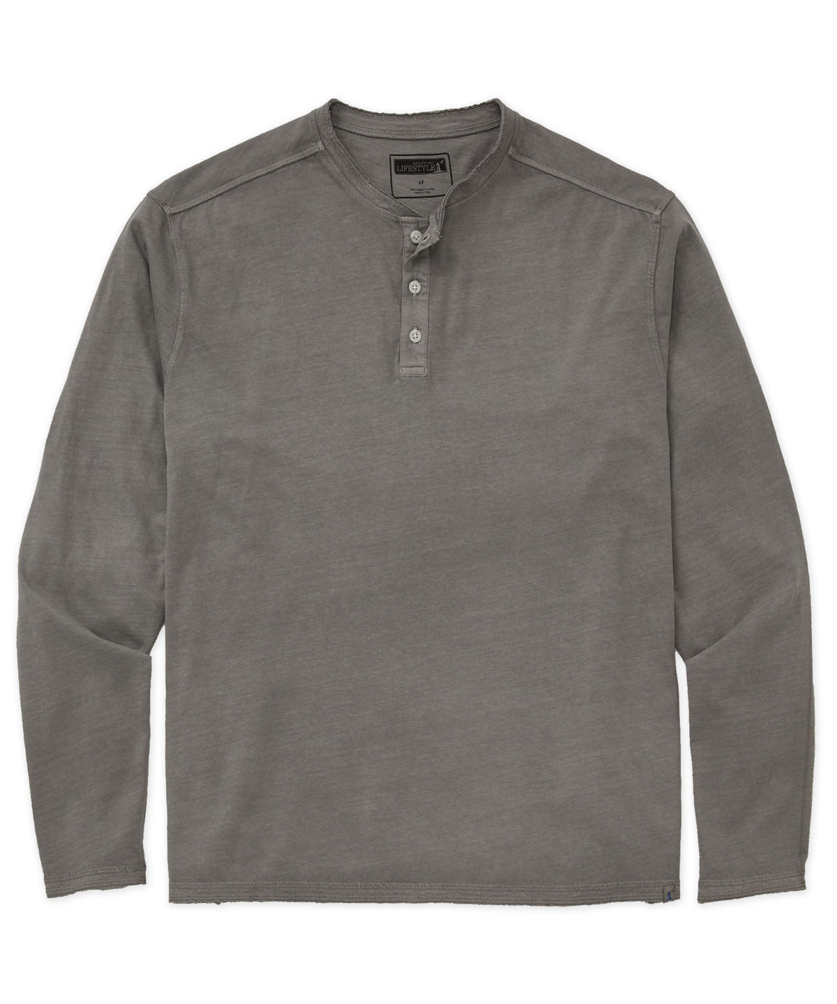 Westport Lifestyle Sunwashed Long Sleeve Henley - Tumbleweed, Men's Big & Tall