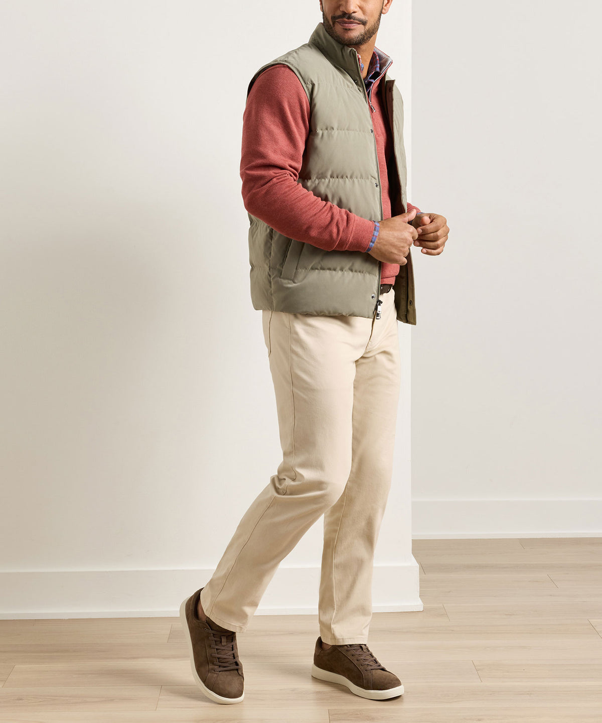 Peter Millar Drift Classic Nubuck Sneaker - Oak, Men's Big & Tall