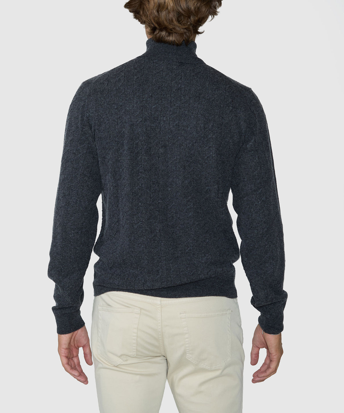 Westport Black Long Sleeve Alpine Cable Turtleneck Sweater - Onyx, Men's Big & Tall