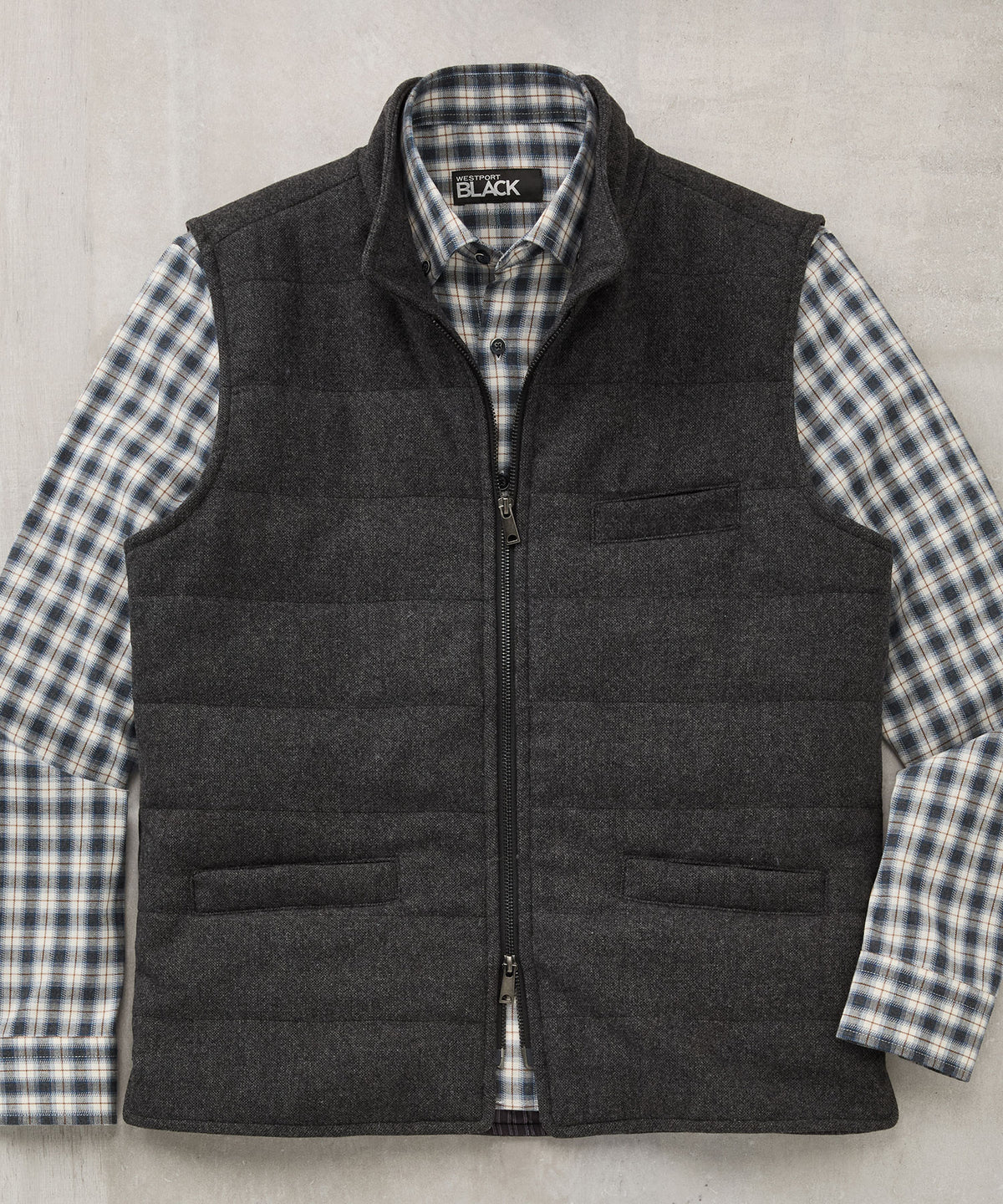 Westport Black Commuter Wool Blend Vest, Men's Big & Tall