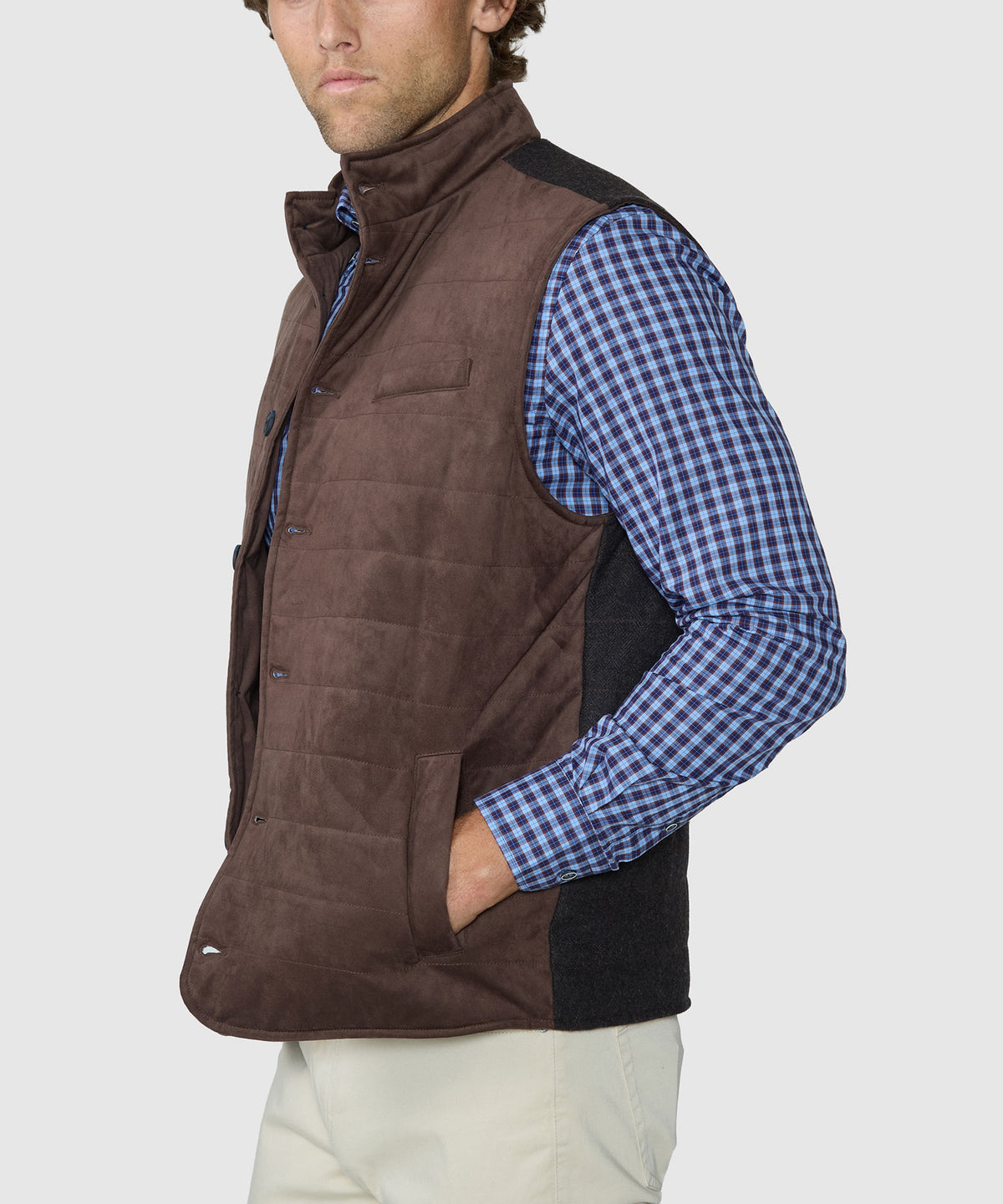 Westport Black Meridian Channel Vest - Chocolate, Men's Big & Tall
