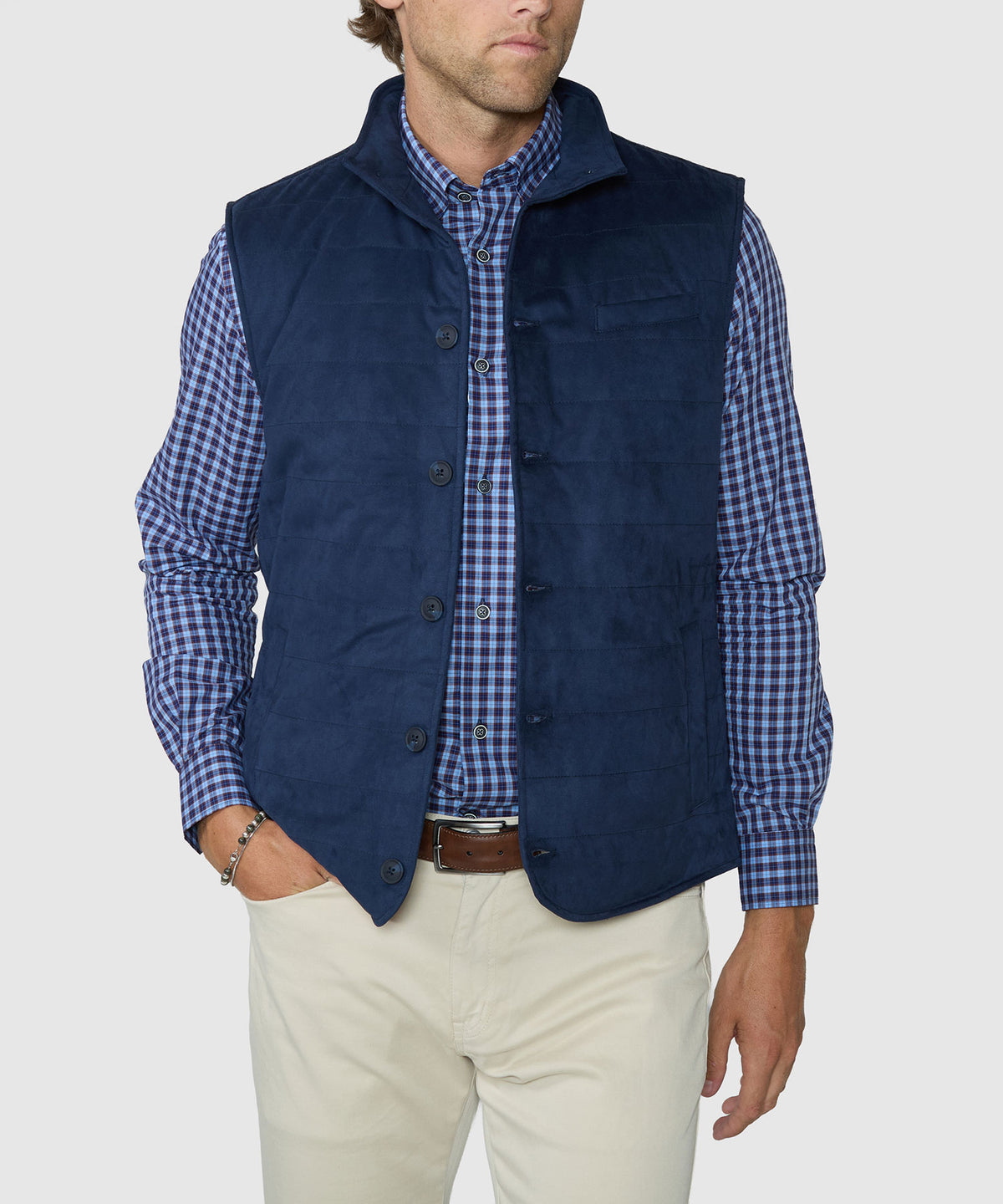 Westport Black Meridian Channel Vest - Navy, Men's Big & Tall