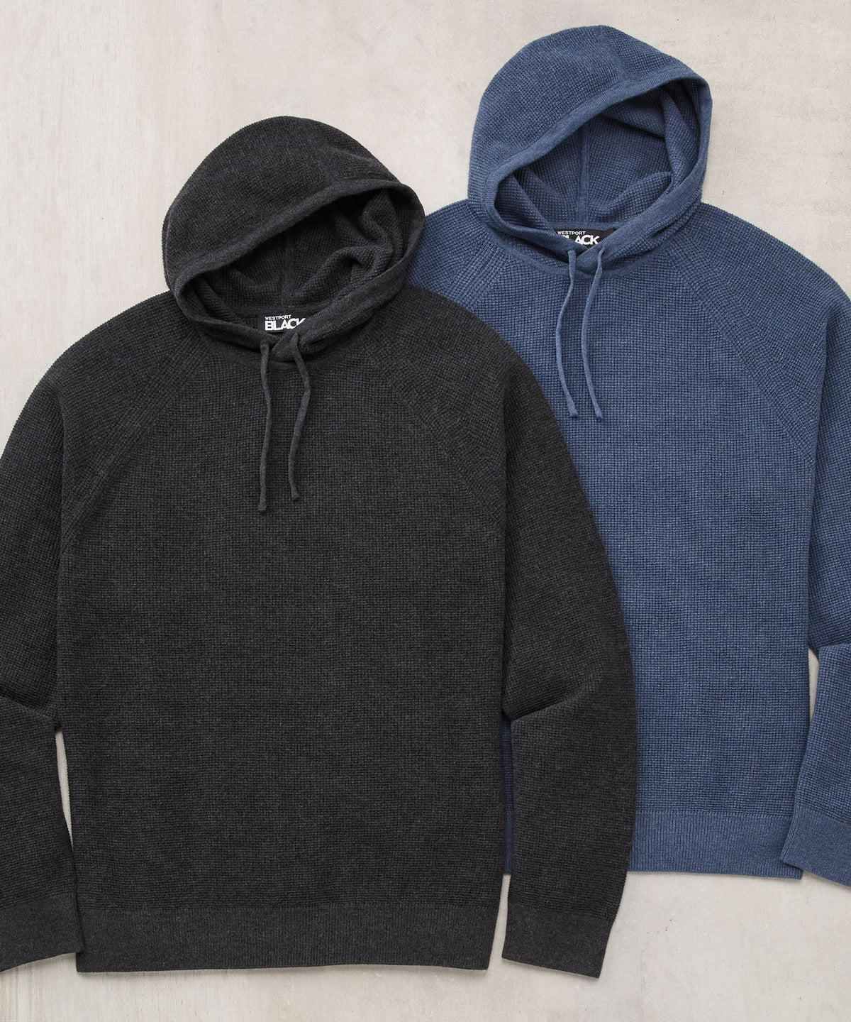 Westport Black Harbor Waffle Hoodie Pullover, Men's Big & Tall