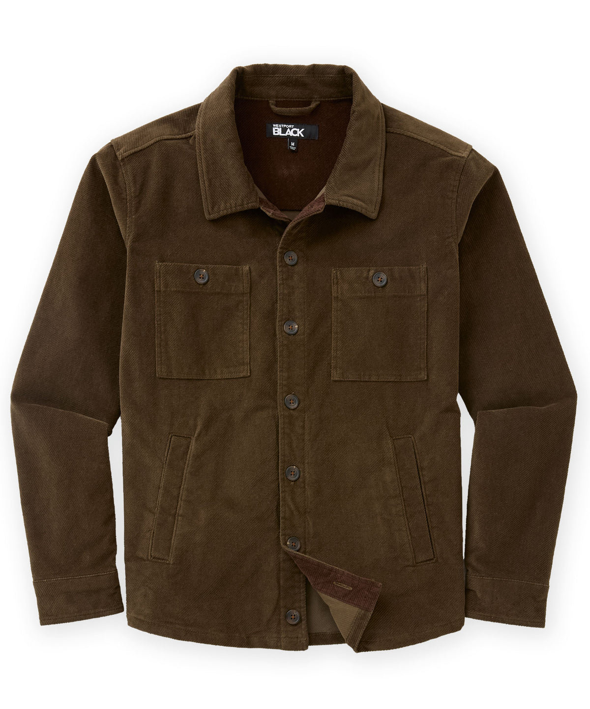 Westport Black Stone Mountain Moleskin Shacket - Olive, Men's Big & Tall