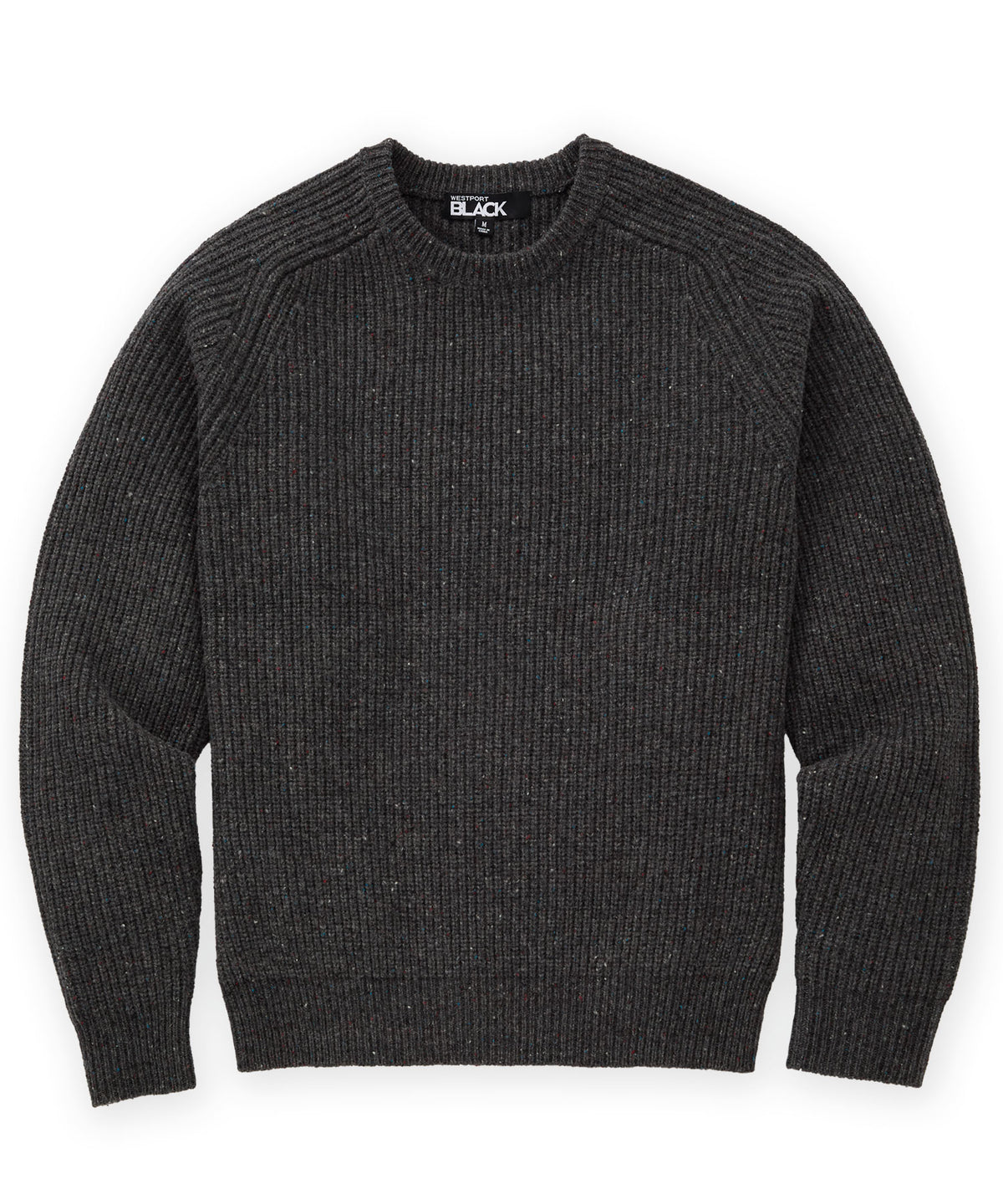 Westport Black Long Sleeve Lodgeview Donegal Crew Sweater - Charcoal, Men's Big & Tall