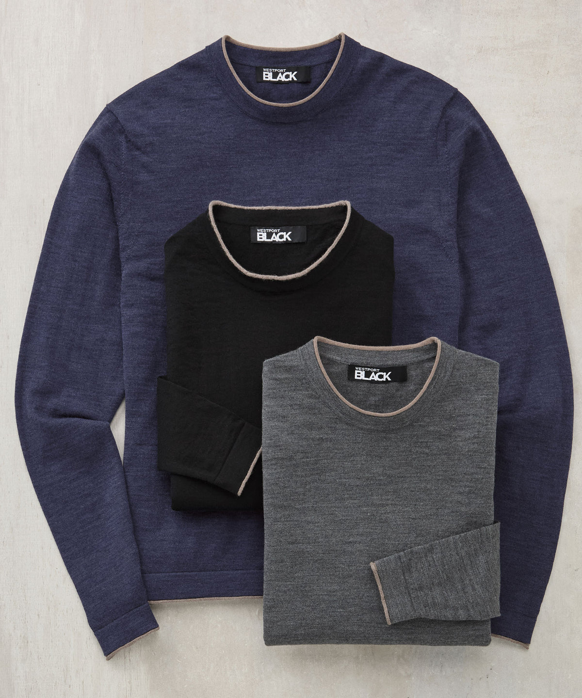 Westport Black Long Sleeve Westbrook Crew, Men's Big & Tall