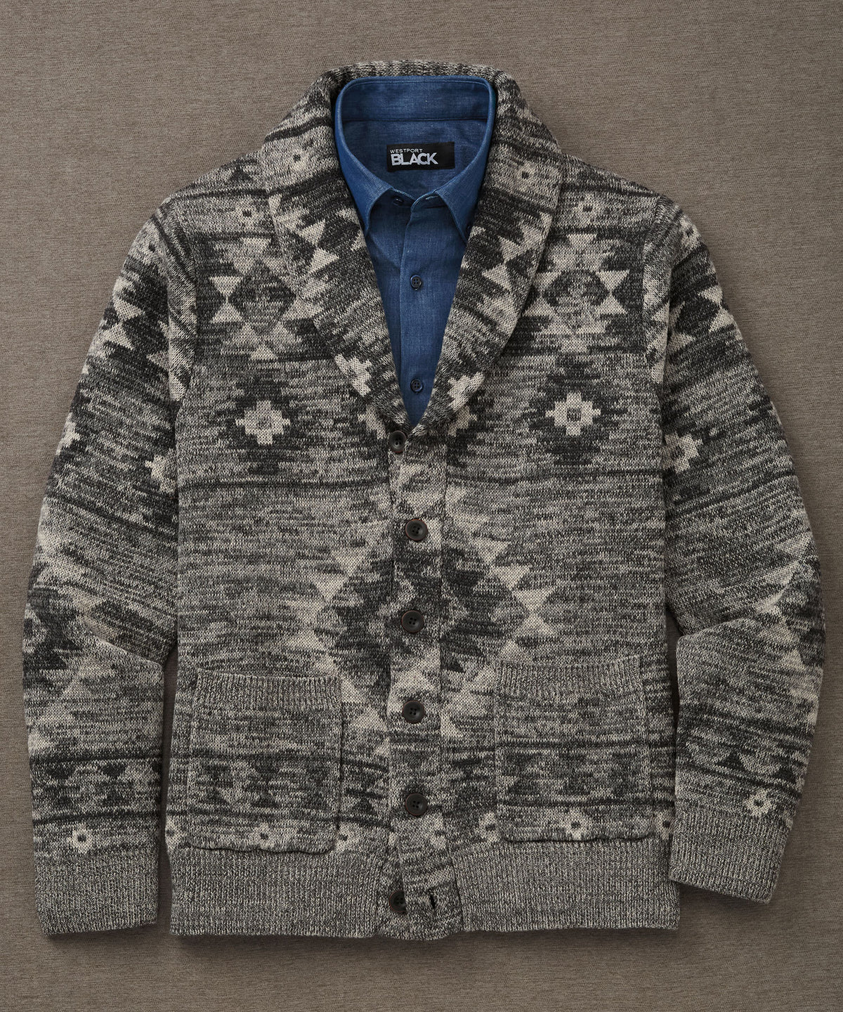 Westport Black Sante Fe Cardigan, Men's Big & Tall