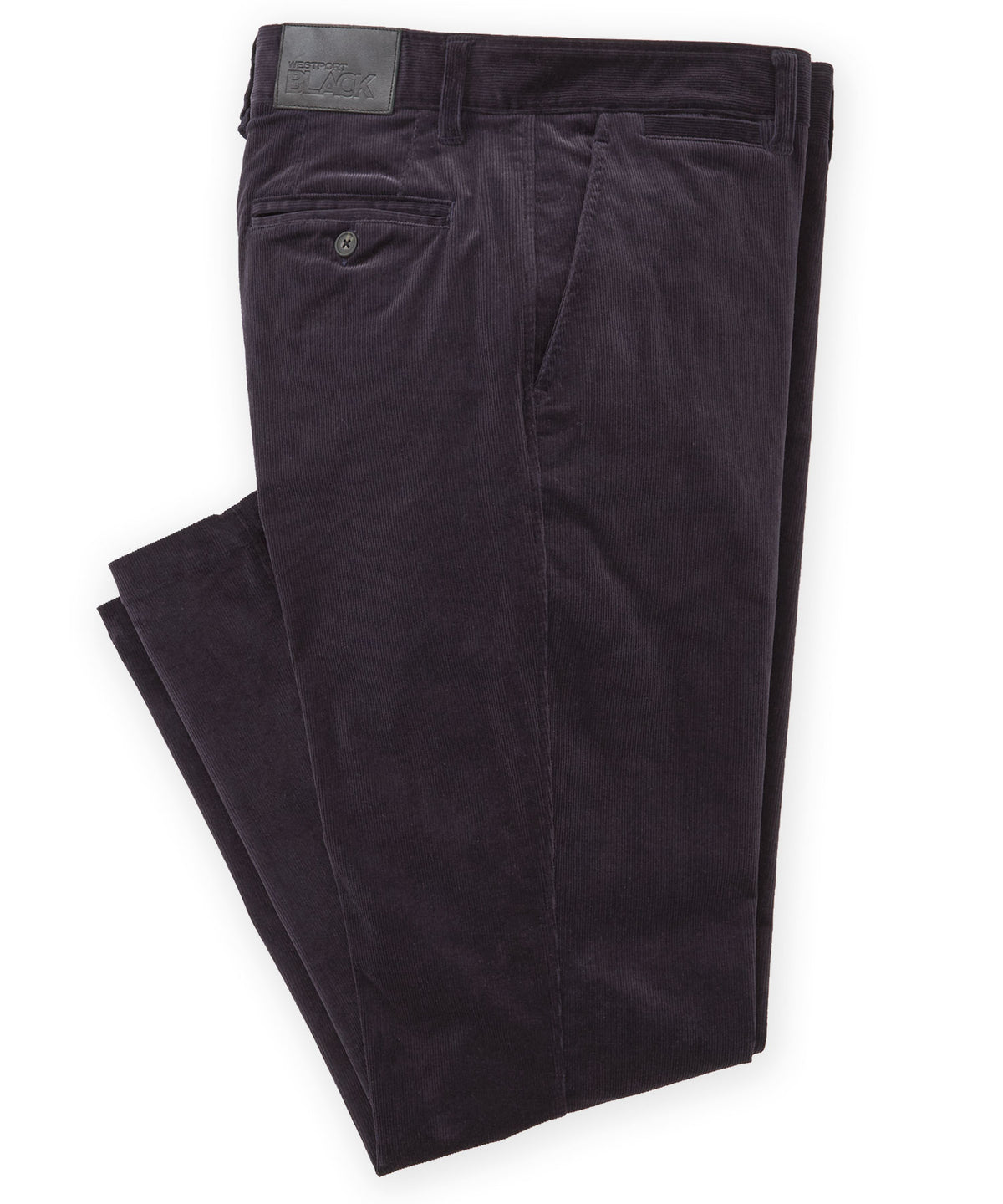Westport Black Westfield Flat Front Corduroy Pants - Navy, Men's Big & Tall