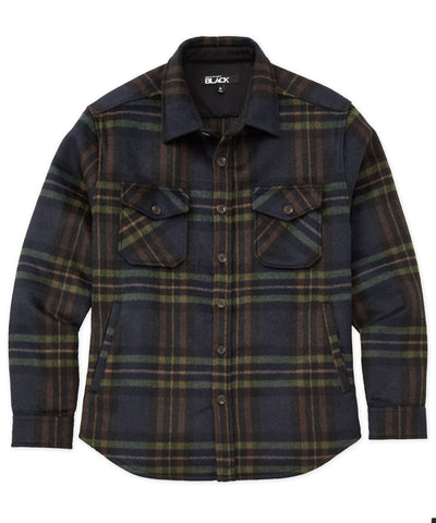 Westport Black Ridgeview Wool Blend Shirt Jacket, Men's Big & Tall