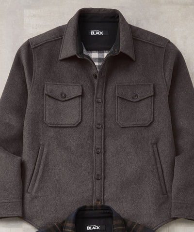 Westport Black Ridgeview Wool Blend Shirt Jacket, Men's Big & Tall