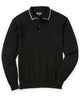 Westport Black Long Sleeve Retro Tipped Merino Polo