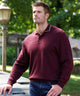 Westport Black Long Sleeve Retro Tipped Merino Polo