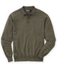 Westport Black Long Sleeve Retro Tipped Merino Polo - Sage
