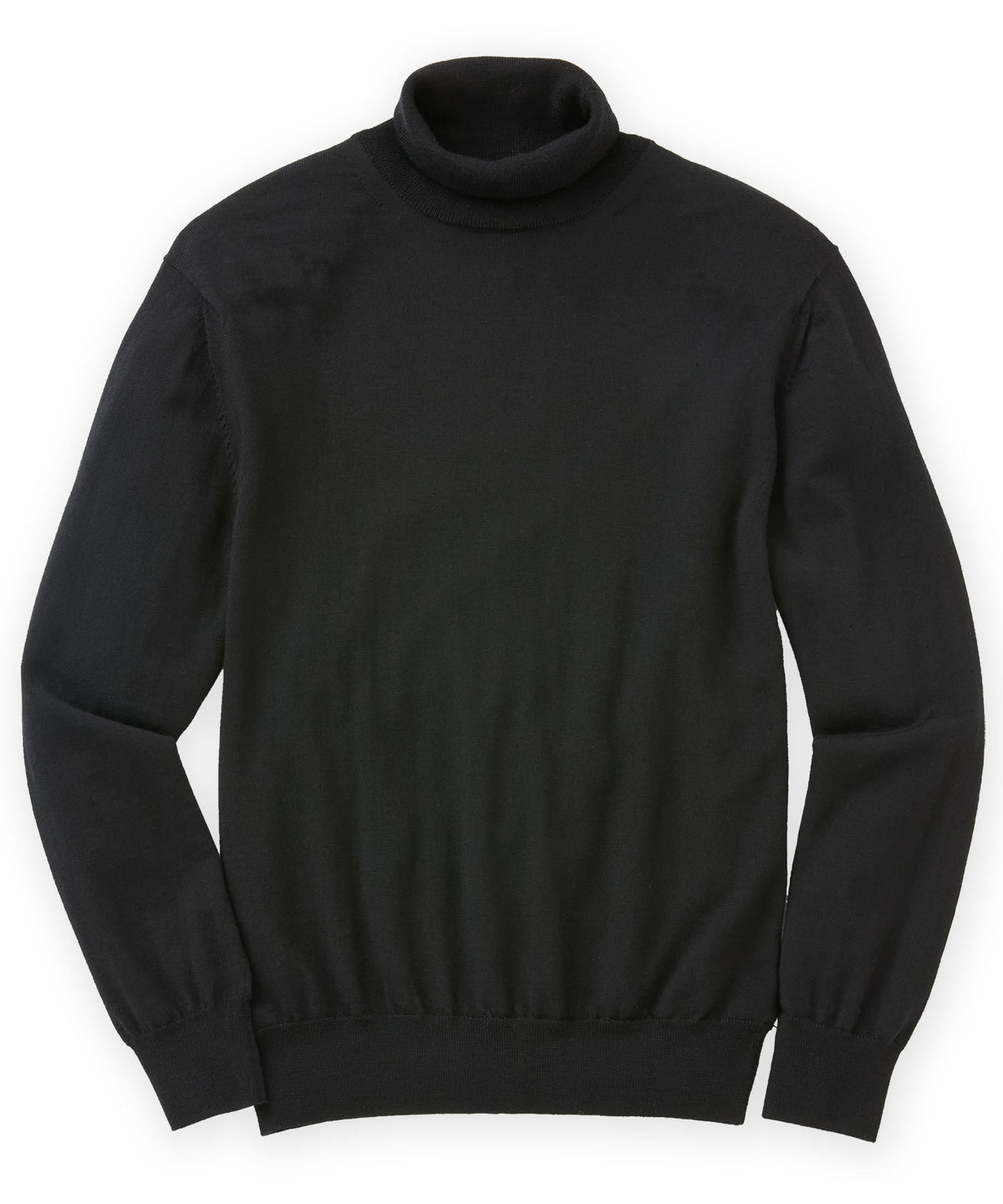 Westport Black Hudson Peak Merino Wool Turtleneck Sweater, Men's Big & Tall