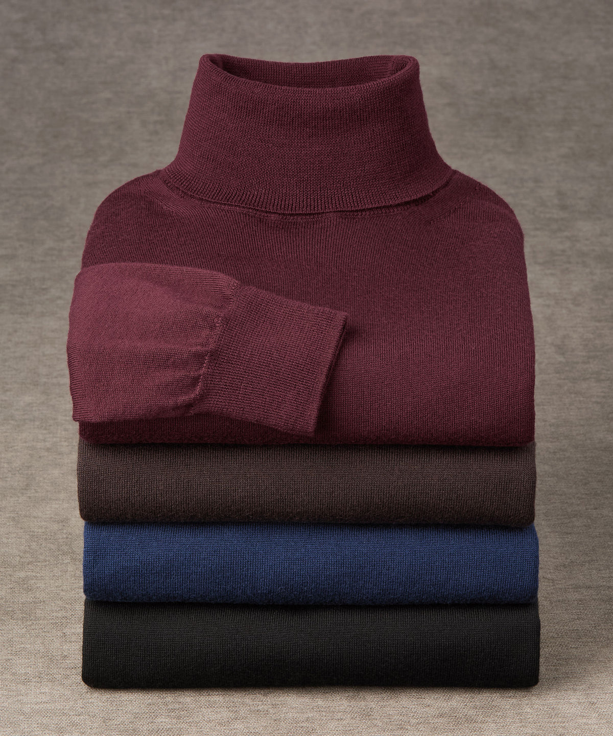 Westport Black Hudson Peak Merino Wool Turtleneck Sweater, Men's Big & Tall