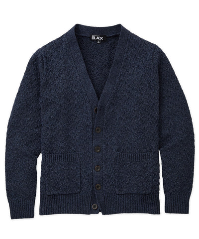 Westport Black Hanover Lattice Cardigan, Men's Big & Tall