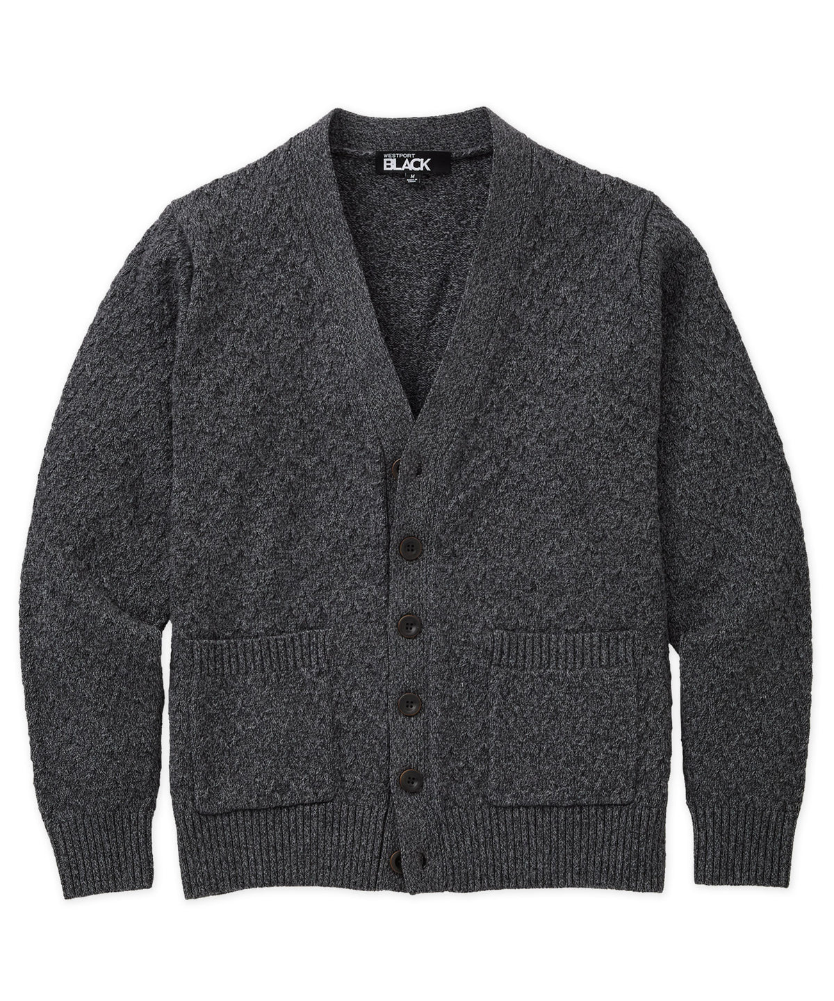 Westport Black Hanover Lattice Cardigan - Shadow, Men's Big & Tall