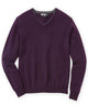 Westport Black Carmichael Cashmere Blend Mouline V-Neck Sweater - Plum