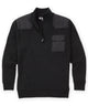 Westport Black Ribbed Military Half-Zip Pullover