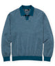 Westport Black Long Sleeve Sterling Birdseye Johnny Collar Polo - Kingfisher