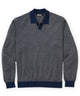 Westport Black Long Sleeve Sterling Birdseye Johnny Collar Polo - Midnight