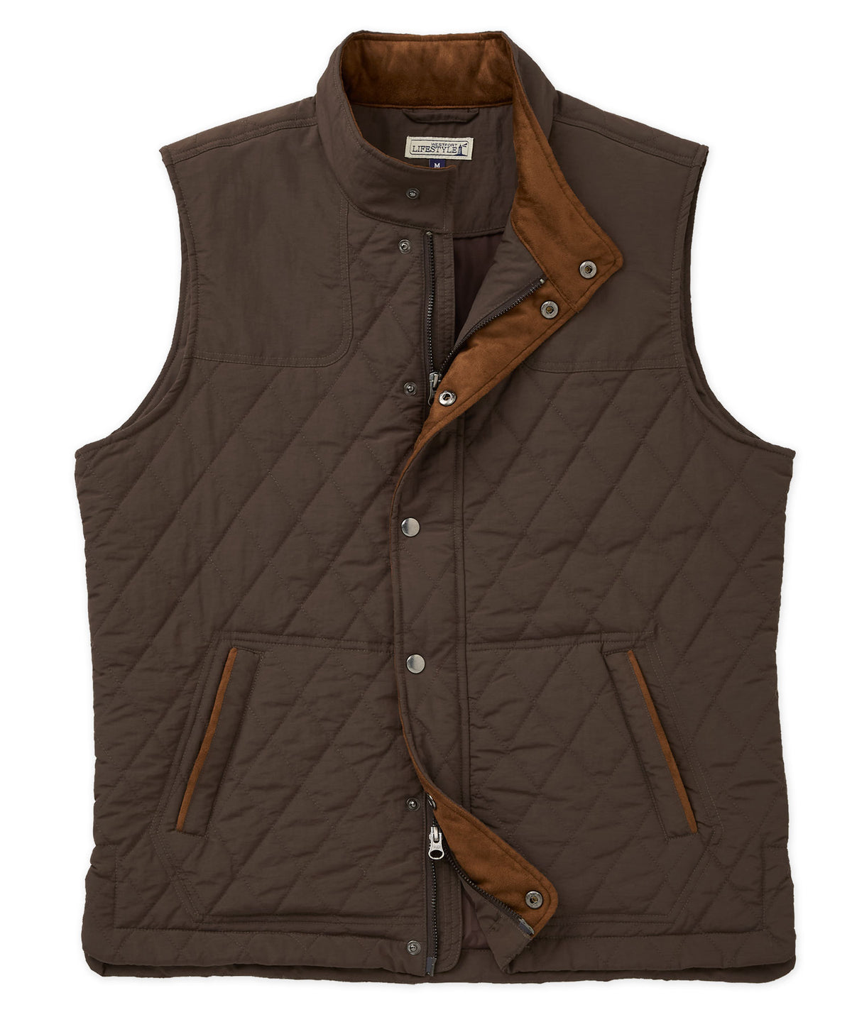 Westport Lifestyle Highland Quilted Shooter Vest - Bark, Men's Big & Tall