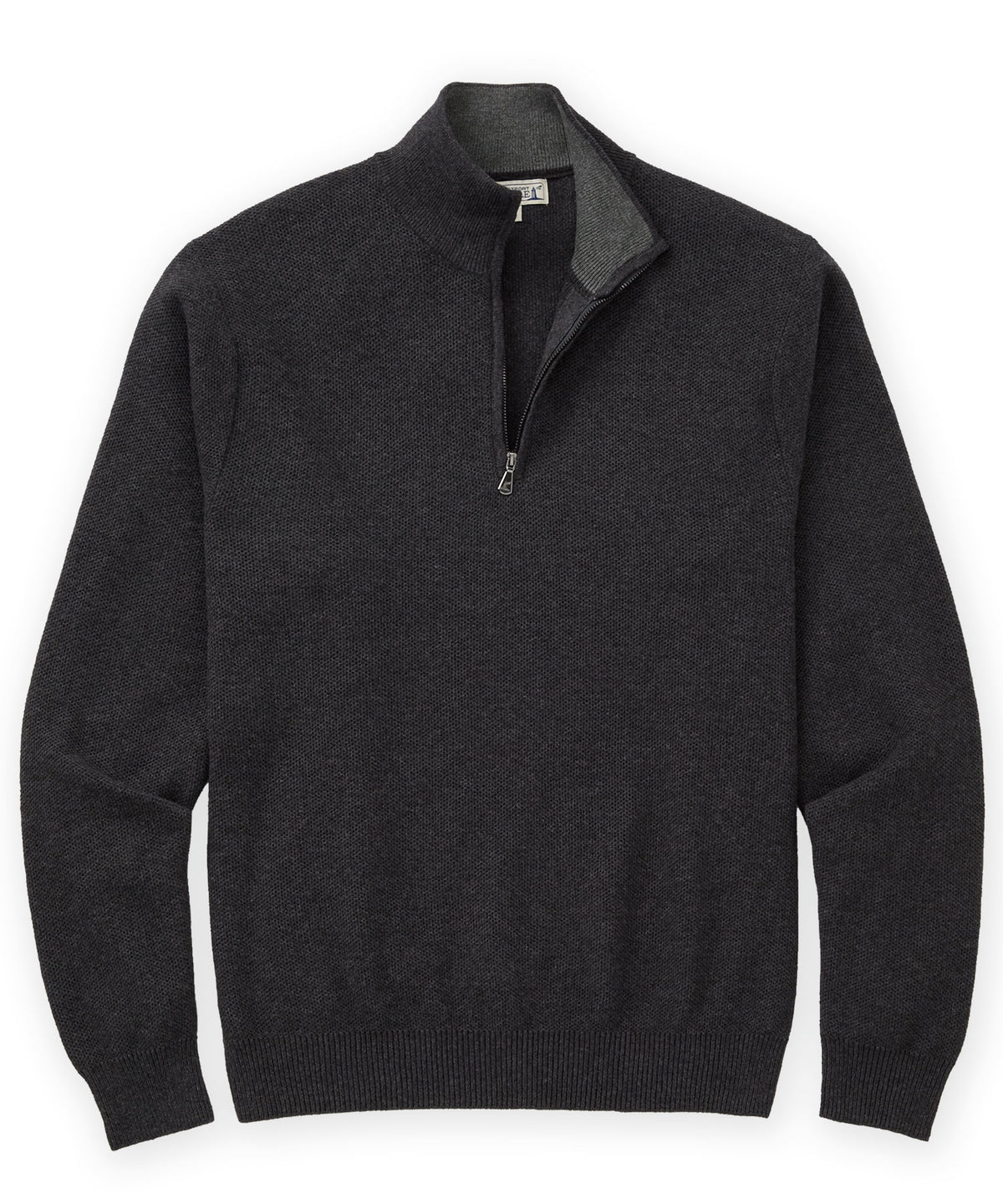 Westport Lifestyle Pinecrest Cotton Cashmere Quarter-Zip Pullover - Charcoal, Men's Big & Tall