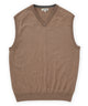 Westport Lifestyle "Classic" Cotton Cashmere V-Neck Vest - Wheat