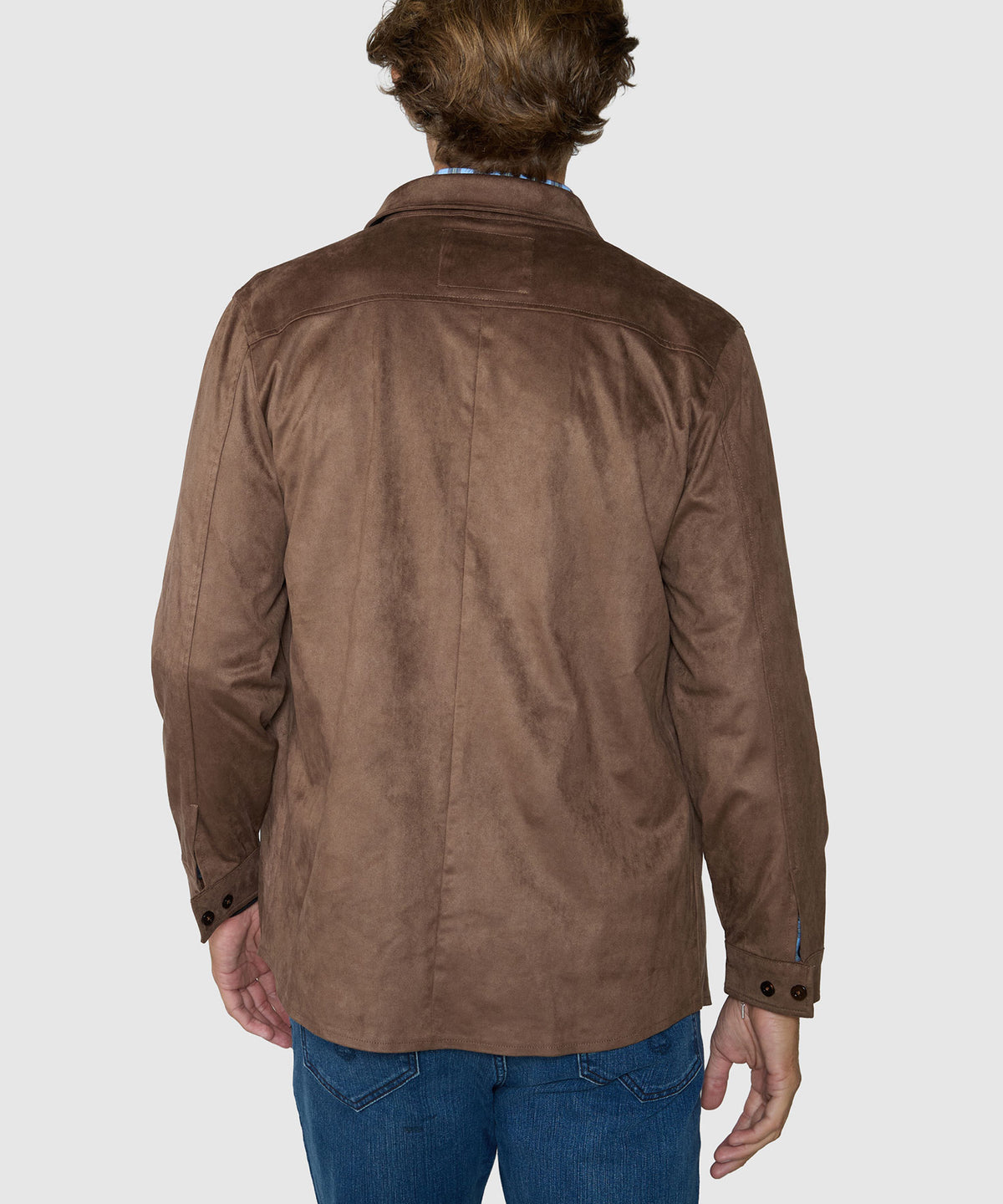 Westport Lifestyle Long Sleeve Timberline Ultra Suede Overshirt - Chocolate, Men's Big & Tall