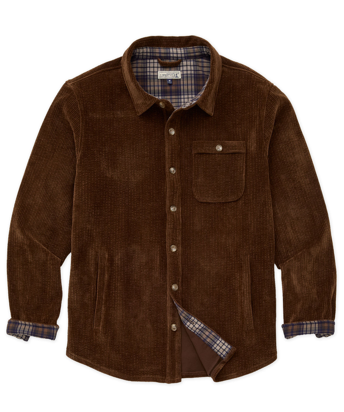 Westport Lifestyle Yellowstone Knit Corded Shirt Jacket - Brown, Men's Big & Tall
