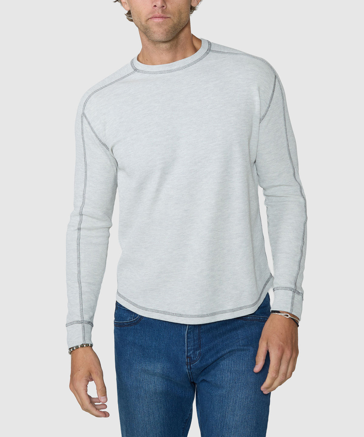 Westport Lifestyle Long Sleeve Cooper Waffle Crew Pullover, Men's Big & Tall