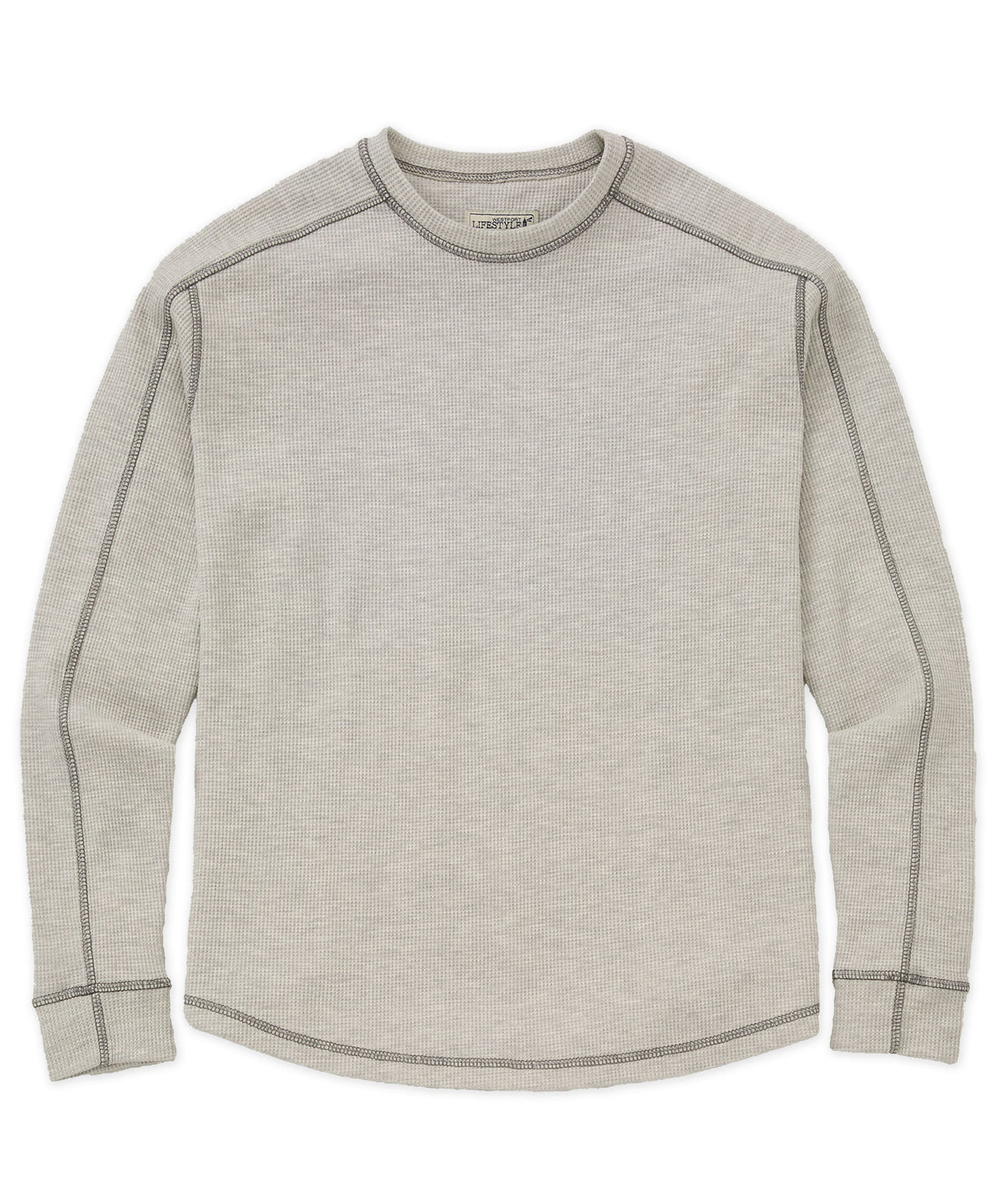 Westport Lifestyle Long Sleeve Cooper Waffle Crew Pullover - Pale Grey, Men's Big & Tall