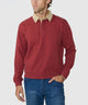 Westport Lifestyle Long Sleeve Bellamy Corduroy Collar Rugby Shirt - Burgundy