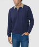 Westport Lifestyle Long Sleeve Bellamy Corduroy Collar Rugby Shirt - Navy