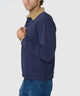 Westport Lifestyle Long Sleeve Bellamy Corduroy Collar Rugby Shirt - Navy