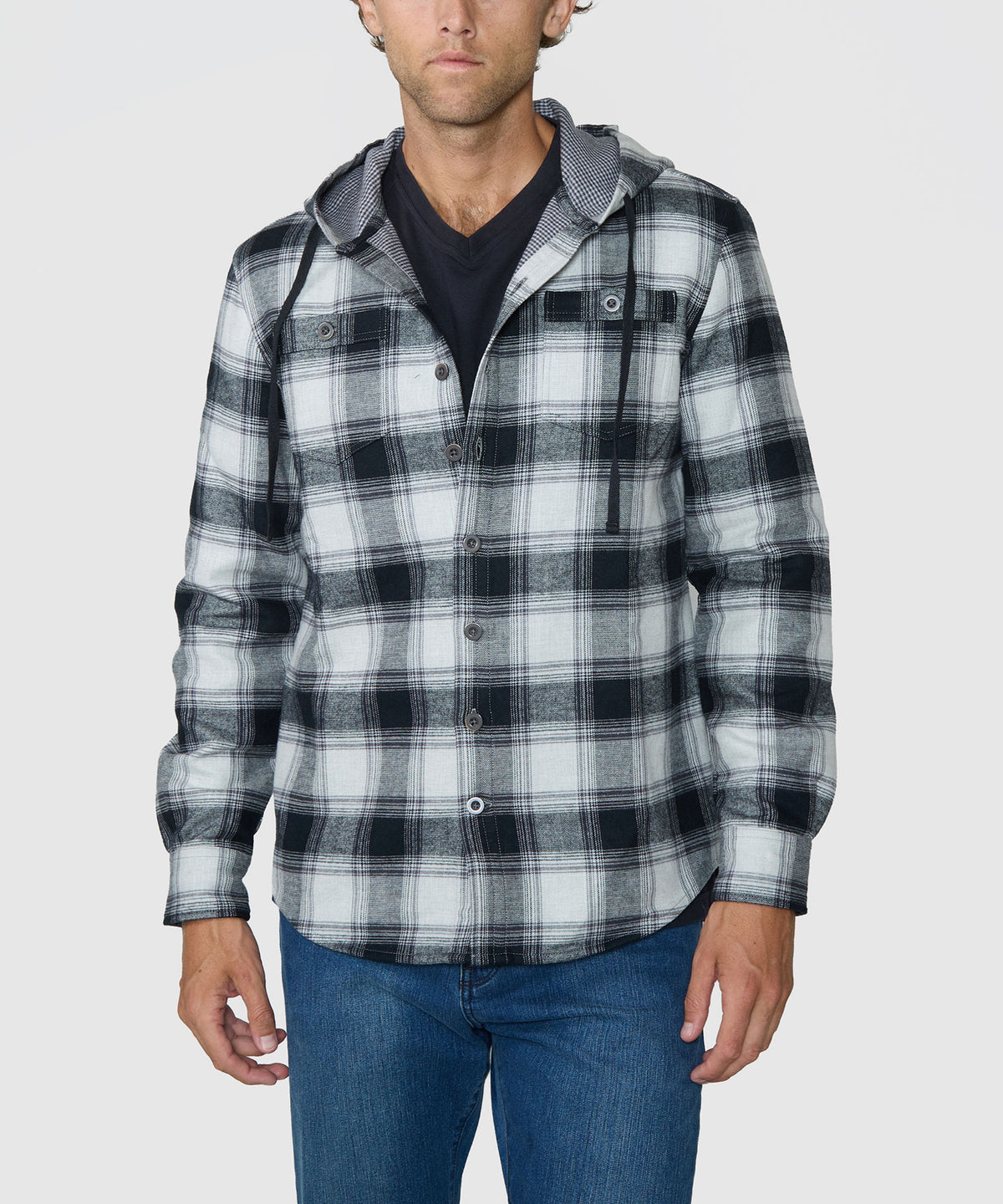 Westport Lifestyle Firepit Hooded Shirt Jacket - Black, Men's Big & Tall