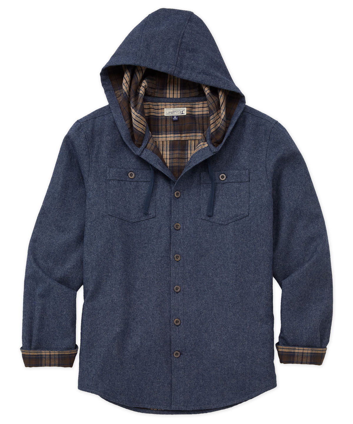 Westport Lifestyle Firepit Hooded Shirt Jacket - Indigo, Men's Big & Tall