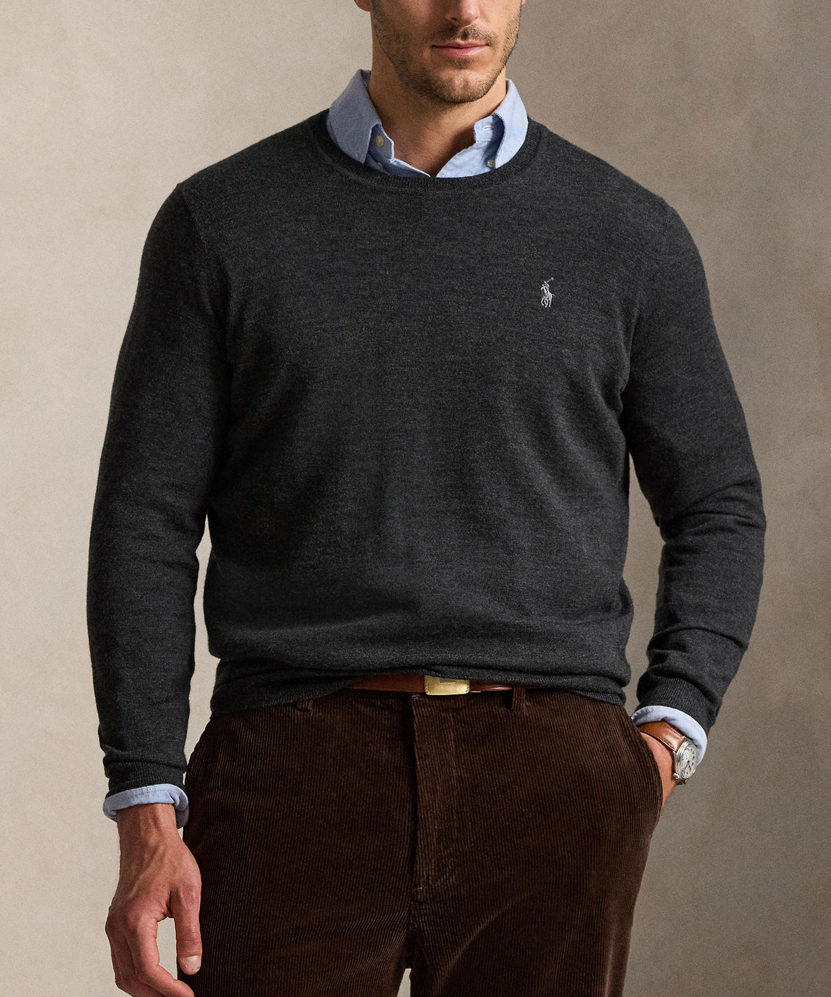Polo Ralph Lauren Long Sleeve Merino Crew Neck Sweater, Men's Big & Tall