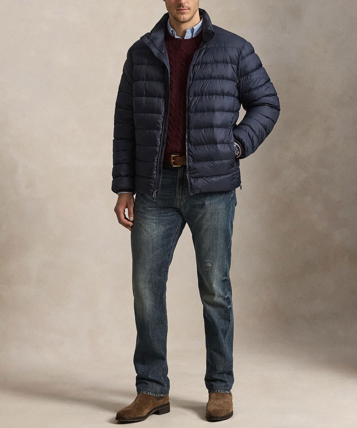 Polo Ralph Lauren Packable Puffer Jacket - Navy, Men's Big & Tall