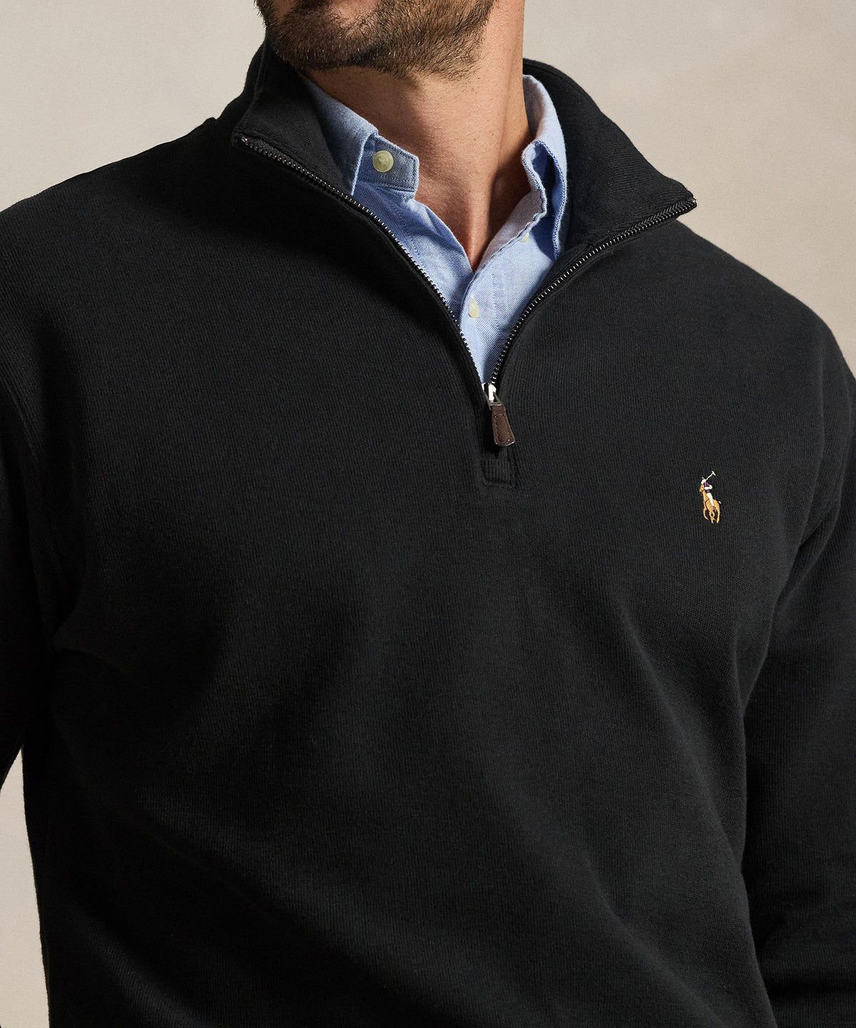 Polo Ralph Lauren Estate Rib Half-Zip Pullover - Black, Men's Big & Tall